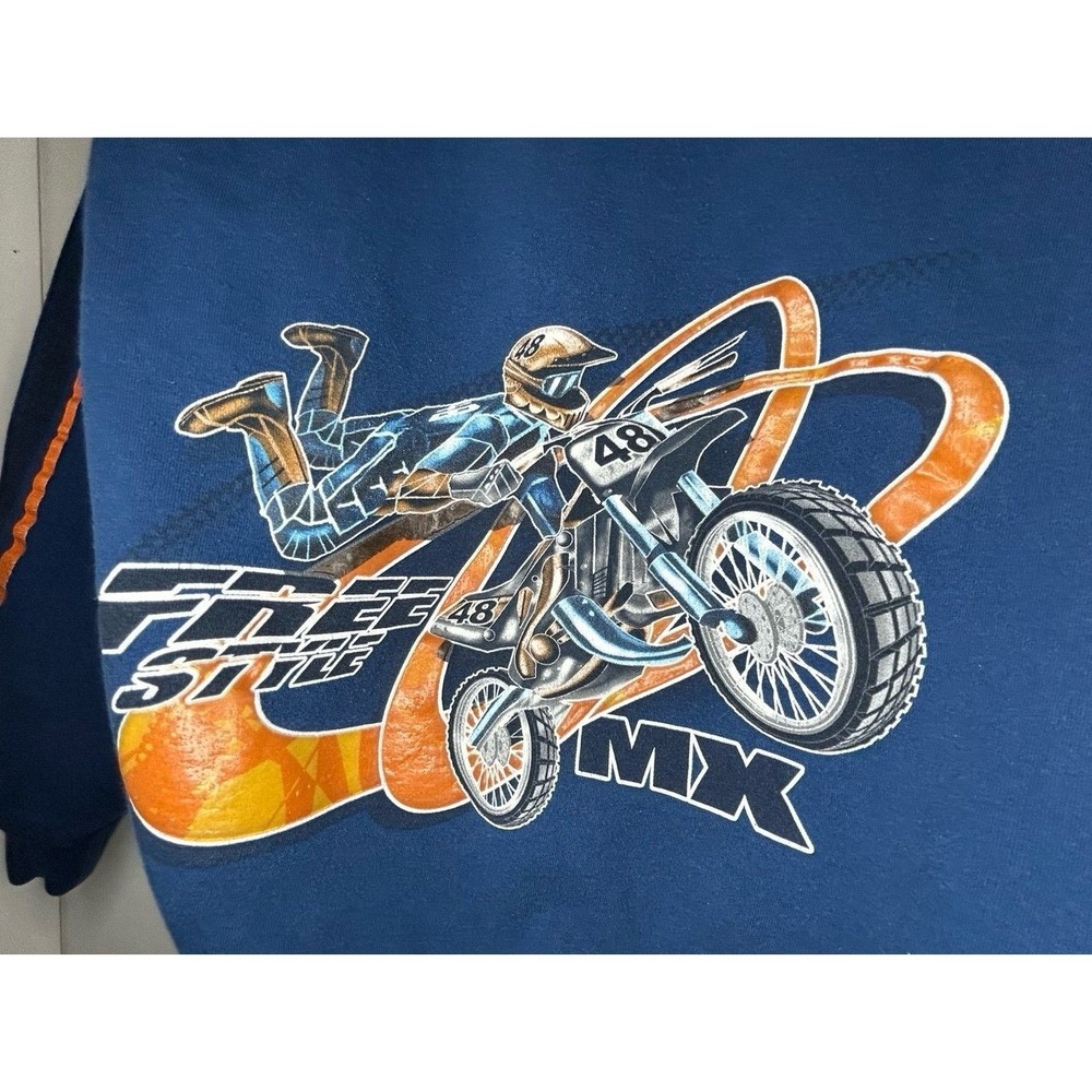 Vintage Y2k Top Heavy 48 MX Free Style Motocross Double Sided Graphic Hoodie‎